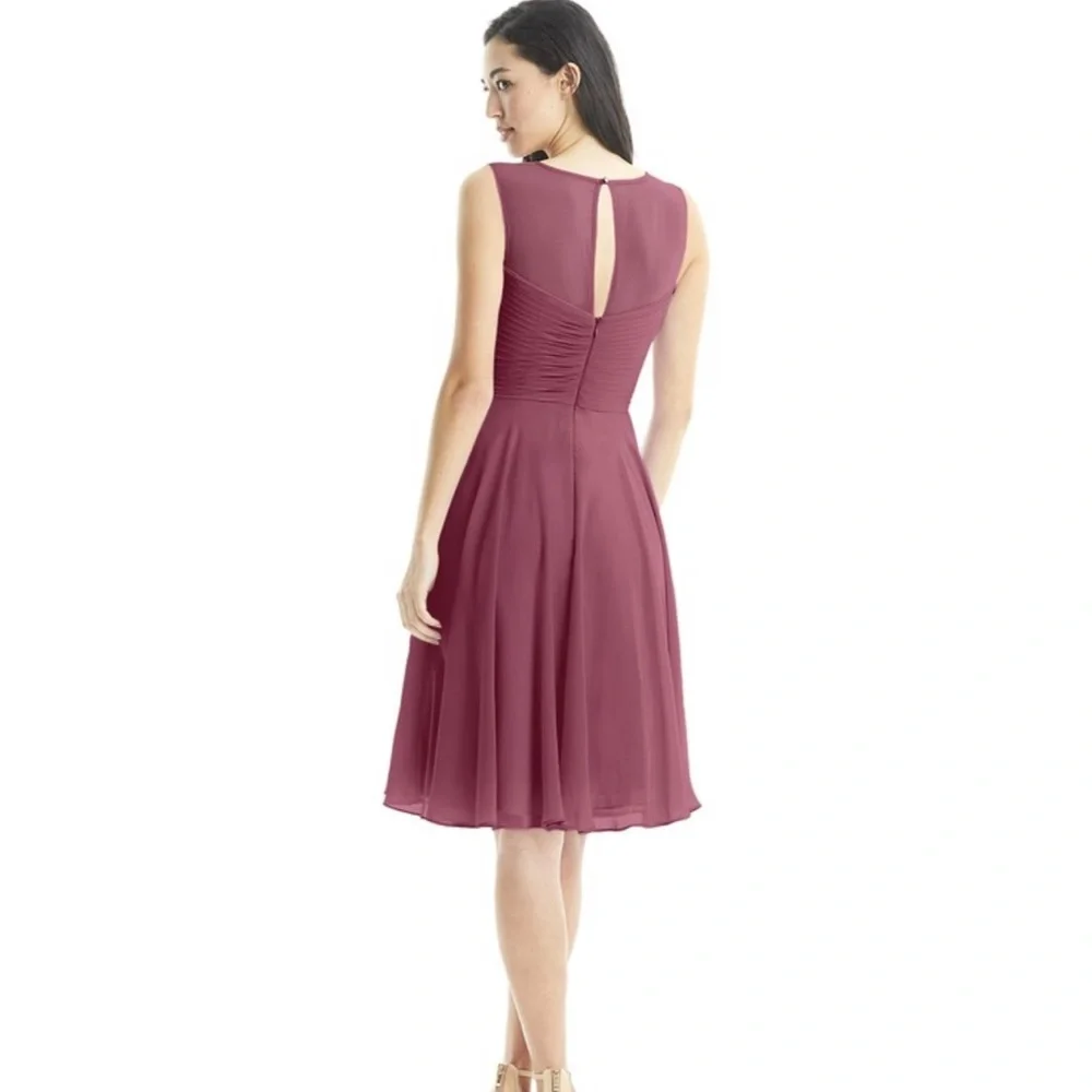 Azazie Scarlett dress in white. Size A6 beautiful bridal shower dress. Worn once - Picture 3 of 5